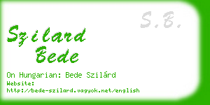 szilard bede business card